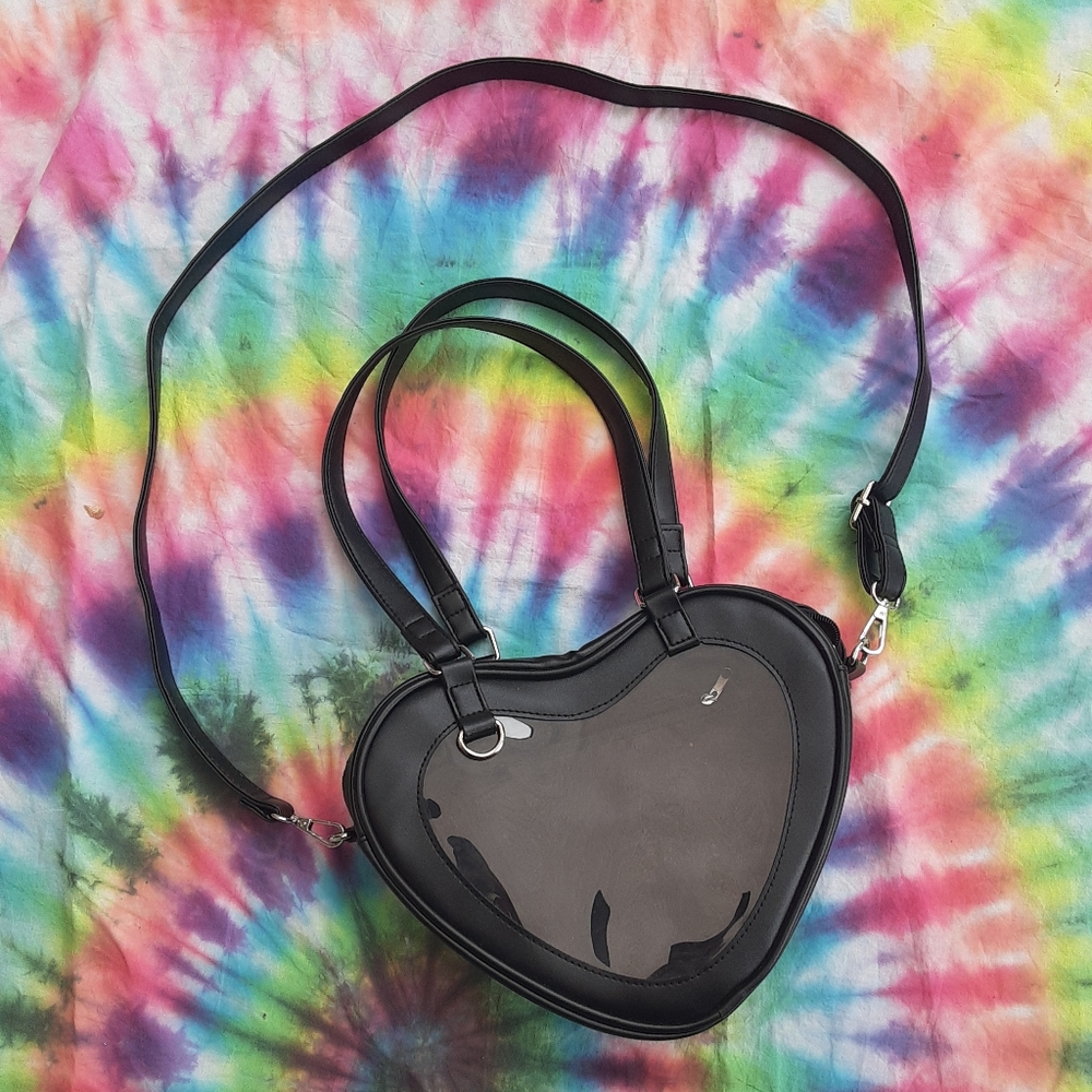 Sold. Dolls Kill clear heart purse - Picture 5 of 7